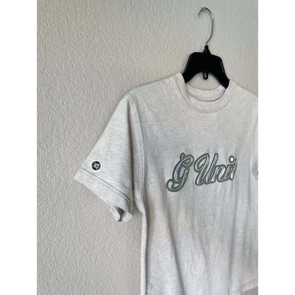 Vintage Y2K G-Unit Puff Lettering Tee Beige Cotton T-Shirt Womens Small - Picture 2 of 7